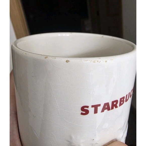 2010 Starbucks Coffee Mug Holiday Wish White Red 3D Cup Christmas‎ 10 oz Tea Cup - Picture 3 of 6